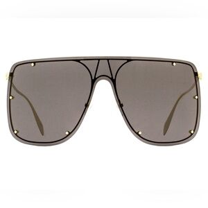Alexander McQueen Shield Gold and Black Sunglasses